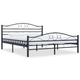 Black steel bed frame 140x200 cm by vidaXL, Beds and slatted bases - Ref: Foro24-285288, Price: 144,87 €, Discount: %