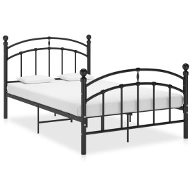 Black metal bed frame 120x200 cm by vidaXL, Beds and slatted bases - Ref: Foro24-324973, Price: 117,41 €, Discount: %