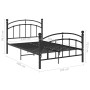 Estructura de cama de metal negro 120x200 cm de vidaXL, Camas y somieres - Ref: Foro24-324973, Precio: 117,27 €, Descuento: %