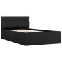 Cama canapé hidráulica almacenaje LED tela gris oscuro 90x200cm de vidaXL, Camas y somieres - Ref: Foro24-285600, Precio: 378...