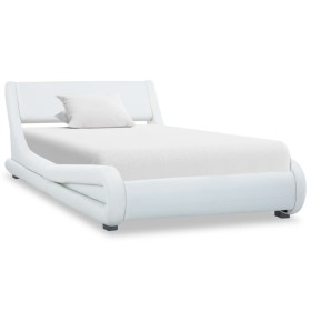 White synthetic leather bed frame 100x200 cm by vidaXL, Beds and slatted bases - Ref: Foro24-285709, Price: 232,19 €, Discoun...