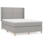 Cama box spring con colchón tela gris claro 140x200 cm de vidaXL, Camas y somieres - Ref: Foro24-3131913, Precio: 508,91 €, D...