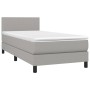 Cama box spring con colchón tela y LED gris claro 90x190 cm de vidaXL, Camas y somieres - Ref: Foro24-3132957, Precio: 307,70...