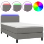 Cama box spring con colchón y LED tela gris oscuro 80x200 cm de vidaXL, Camas y somieres - Ref: Foro24-3132950, Precio: 282,5...