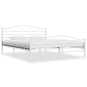 Estructura de cama de metal blanco 140x200 cm de vidaXL, Camas y somieres - Ref: Foro24-285303, Precio: 136,25 €, Descuento: %