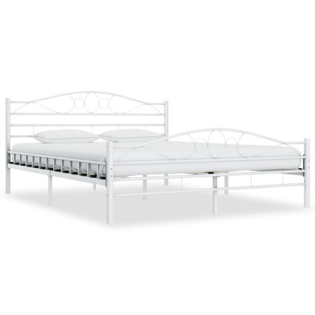 White metal bed frame 140x200 cm by vidaXL, Beds and slatted bases - Ref: Foro24-285303, Price: 136,13 €, Discount: %