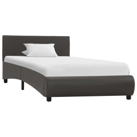 Gray synthetic leather bed frame 100x200 cm by vidaXL, Beds and slatted bases - Ref: Foro24-285463, Price: 176,07 €, Discount: %