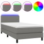 Cama box spring con colchón y LED tela gris oscuro 90x200 cm de vidaXL, Camas y somieres - Ref: Foro24-3132966, Precio: 299,0...