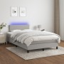 Cama box spring con colchón tela y LED gris claro 120x200 cm de vidaXL, Camas y somieres - Ref: Foro24-3132981, Precio: 388,6...