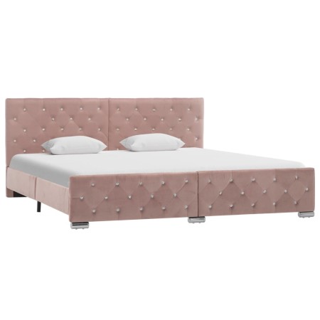 Pink velvet bed frame 180x200 cm by vidaXL, Beds and slatted bases - Ref: Foro24-286828, Price: 348,02 €, Discount: %