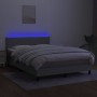 Box spring bed with fabric mattress and light gray LED 140x200 cm by vidaXL, Beds and slatted bases - Ref: Foro24-3132997, Pr...