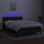 Box spring bed with mattress and LED black fabric 140x190 cm by vidaXL, Beds and slatted bases - Ref: Foro24-3132991, Price: ...