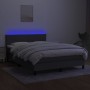 Box spring bed with mattress and LED dark gray fabric 140x200 cm by vidaXL, Beds and slatted bases - Ref: Foro24-3132998, Pri...