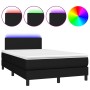 Cama box spring con colchón LED tela negro 120x200 cm de vidaXL, Camas y somieres - Ref: Foro24-3132983, Precio: 387,72 €, De...