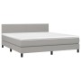 Box spring bed with fabric mattress and light gray LED 180x200 cm by vidaXL, Beds and slatted bases - Ref: Foro24-3133013, Pr...