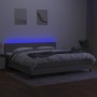 Cama box spring con colchón tela y LED gris claro 200x200 cm de vidaXL, Camas y somieres - Ref: Foro24-3133021, Precio: 574,5...