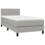 Boxspringbettmatratze und LED-Leuchten aus hellgrauem Stoff 90x190 cm von vidaXL, Betten und Lattenroste - Ref: Foro24-313303...