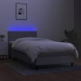 Boxspringbettmatratze und LED-Leuchten aus hellgrauem Stoff 80x200 cm von vidaXL, Betten und Lattenroste - Ref: Foro24-313302...