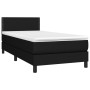 Box spring bed mattress and LED lights black fabric 90x200 cm by vidaXL, Beds and slatted bases - Ref: Foro24-3133047, Price:...