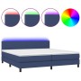 Cama box spring con colchón y LED tela azul 200x200 cm de vidaXL, Camas y somieres - Ref: Foro24-3133027, Precio: 645,23 €, D...