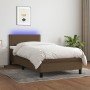 Boxspringbett-Matratze und LED-Leuchten aus dunkelbraunem Stoff, 90 x 200 cm von vidaXL, Betten und Lattenroste - Ref: Foro24...