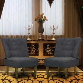 French style armchairs 2 units gray fabric by vidaXL, Armchairs - Ref: Foro24-240289, Price: 224,99 €, Discount: %