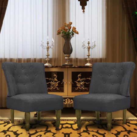 French style armchairs 2 units gray fabric by vidaXL, Armchairs - Ref: Foro24-240289, Price: 225,71 €, Discount: %