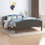 Estructura de cama madera maciza de pino gris oscuro 140x200 cm de vidaXL, Camas y somieres - Ref: Foro24-322049, Precio: 115...