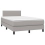 Cama box spring con colchón tela y LED gris claro 120x200 cm de vidaXL, Camas y somieres - Ref: Foro24-3133061, Precio: 364,0...