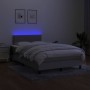 Cama box spring con colchón tela y LED gris claro 120x200 cm de vidaXL, Camas y somieres - Ref: Foro24-3133061, Precio: 364,0...