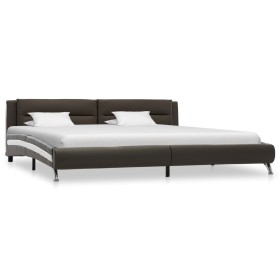 Estructura de cama de cuero sintético gris 160x200 cm de vidaXL, Camas y somieres - Ref: Foro24-286851, Precio: 235,99 €, Des...