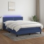 Boxspringbettmatratze und LED-Leuchten aus blauem Stoff 140x200 cm von vidaXL, Betten und Lattenroste - Ref: Foro24-3133083, ...