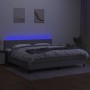 Box spring bed with fabric mattress and light gray LED 200x200 cm by vidaXL, Beds and slatted bases - Ref: Foro24-3133101, Pr...