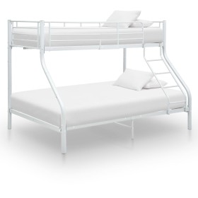 White metal bunk bed frame 140x200 cm/90x200 cm by vidaXL, Beds and slatted bases - Ref: Foro24-287903, Price: 260,16 €, Disc...