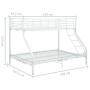 White metal bunk bed frame 140x200 cm/90x200 cm by vidaXL, Beds and slatted bases - Ref: Foro24-287903, Price: 260,16 €, Disc...