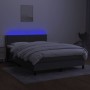 Boxspringbettmatratze und LED-Leuchten dunkelgrauer Stoff 140x200 cm von vidaXL, Betten und Lattenroste - Ref: Foro24-3133078...