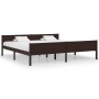 Estructura de cama madera maciza pino marrón oscuro 200x200 cm de vidaXL, Camas y somieres - Ref: Foro24-322123, Precio: 158,...