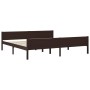 Estructura de cama madera maciza pino marrón oscuro 200x200 cm de vidaXL, Camas y somieres - Ref: Foro24-322123, Precio: 158,...