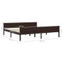 Dark brown solid pine wood bed frame 200x200 cm by vidaXL, Beds and slatted bases - Ref: Foro24-322123, Price: 180,99 €, Disc...