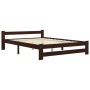 Estructura de cama madera maciza pino marrón oscuro 180x200 cm de vidaXL, Camas y somieres - Ref: Foro24-322017, Precio: 157,...