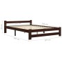 Estructura de cama madera maciza pino marrón oscuro 180x200 cm de vidaXL, Camas y somieres - Ref: Foro24-322017, Precio: 157,...