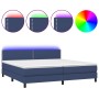 Cama box spring colchón y luces LED tela azul 200x200 cm de vidaXL, Camas y somieres - Ref: Foro24-3133107, Precio: 636,22 €,...