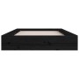 Black solid wood bed frame 140x190 cm by vidaXL, Beds and slatted bases - Ref: Foro24-820720, Price: 177,11 €, Discount: %