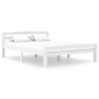 Solid white pine wood bed frame 140x200 cm by vidaXL, Beds and slatted bases - Ref: Foro24-322071, Price: 108,66 €, Discount: %