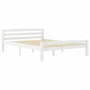 Estructura de cama de madera maciza de pino blanca 140x200 cm de vidaXL, Camas y somieres - Ref: Foro24-322071, Precio: 142,6...