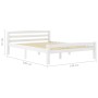 Estructura de cama de madera maciza de pino blanca 140x200 cm de vidaXL, Camas y somieres - Ref: Foro24-322071, Precio: 142,6...