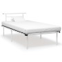 White metal bed frame 100x200 cm by vidaXL, Beds and slatted bases - Ref: Foro24-324824, Price: 65,91 €, Discount: %