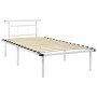 White metal bed frame 100x200 cm by vidaXL, Beds and slatted bases - Ref: Foro24-324824, Price: 65,91 €, Discount: %