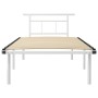 White metal bed frame 100x200 cm by vidaXL, Beds and slatted bases - Ref: Foro24-324824, Price: 65,91 €, Discount: %