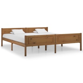 Estructura de cama madera maciza pino marrón miel 180x200 cm de vidaXL, Camas y somieres - Ref: Foro24-322115, Precio: 110,99...